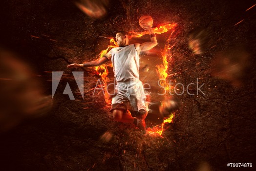 Picture of Basketball Player on Fire